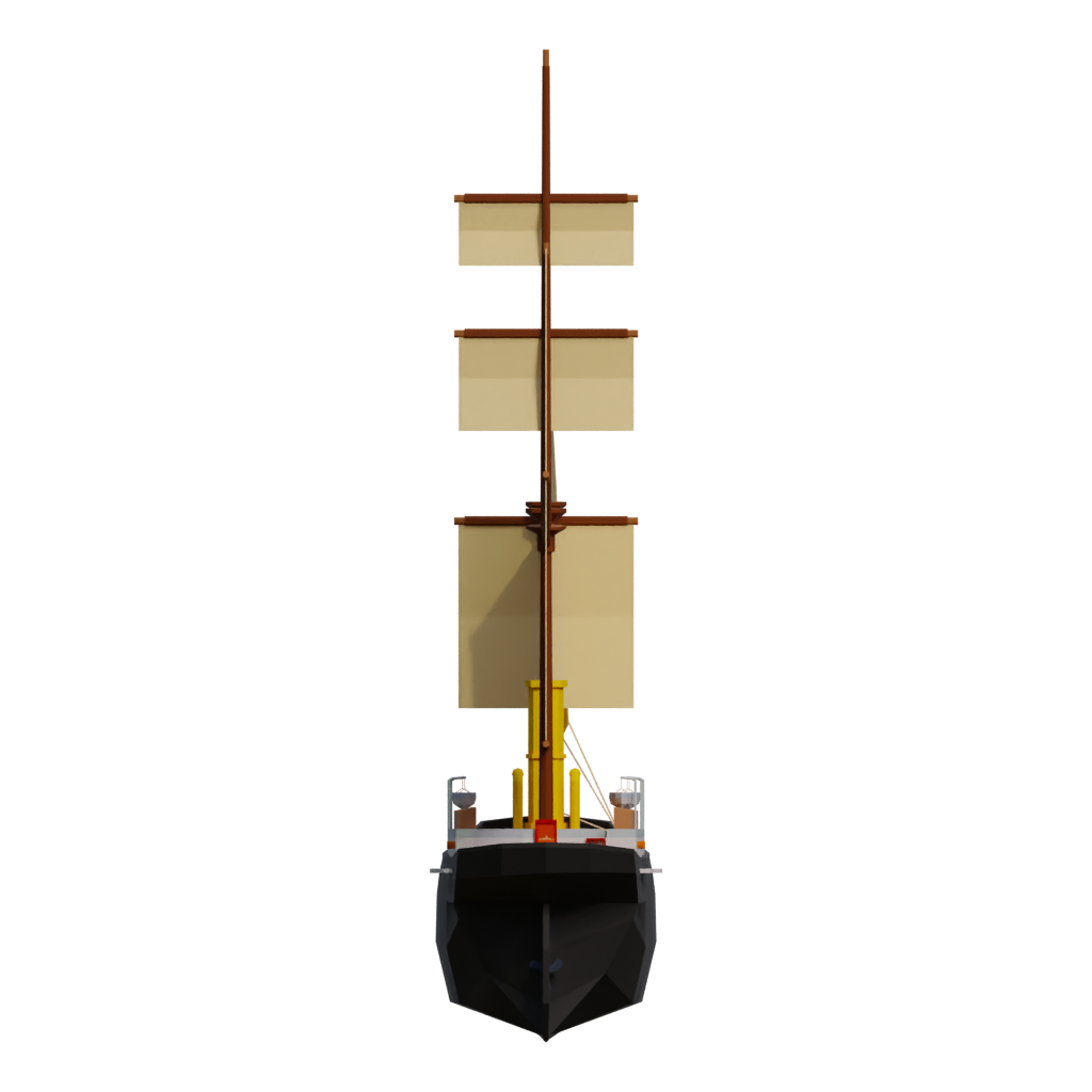 Back view of the Sowering Of The Seas 3D model