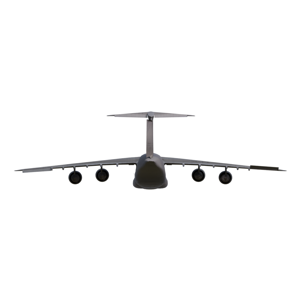 Back view of the C 5 Galaxy Usaf Travis 3D model