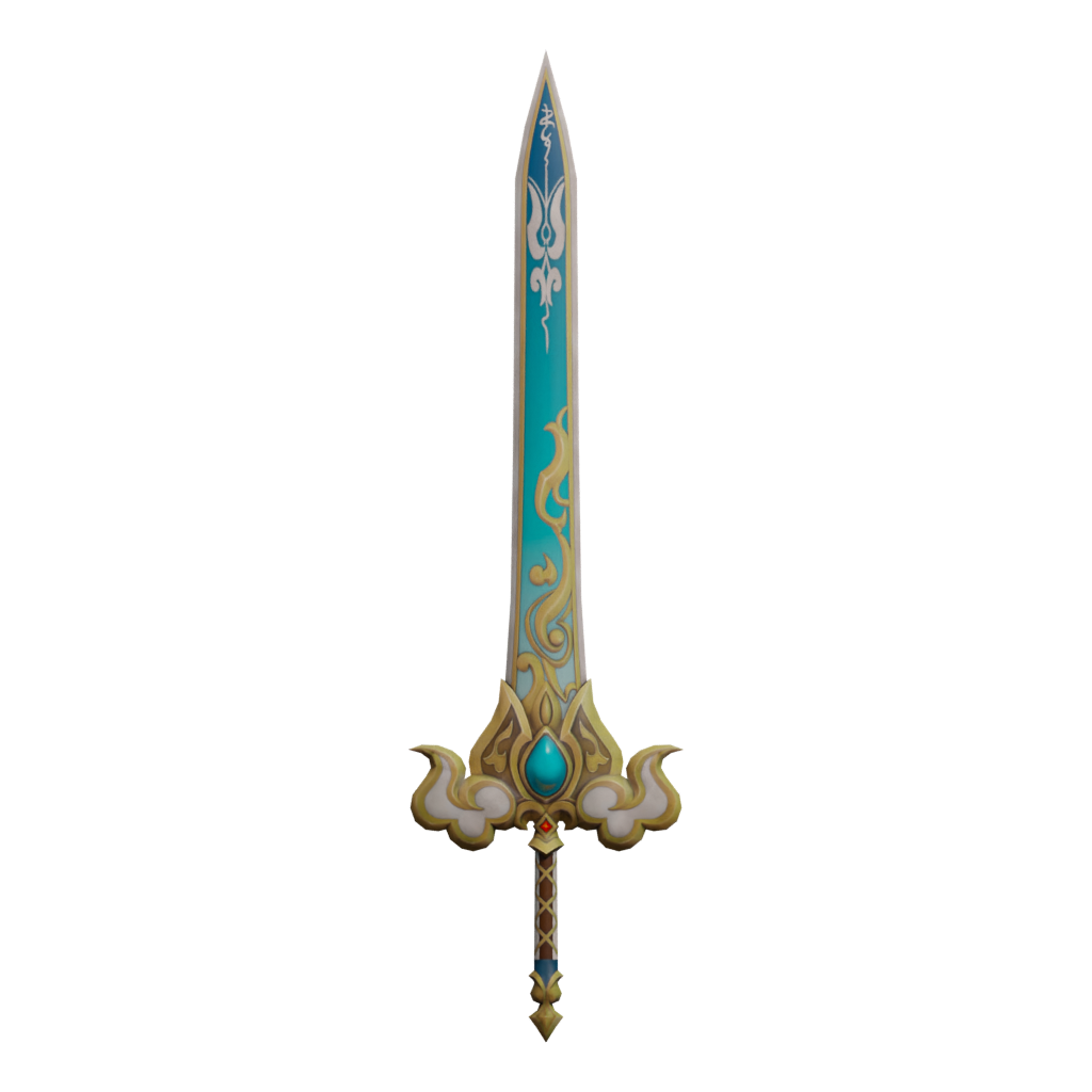 Back view of the Fantasy Sword7 3D model