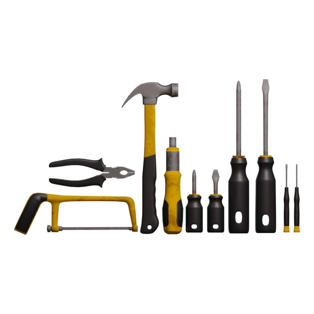 Back view of the 6 Piece Screwdriver Set With Bonus Side Cutters 3D model