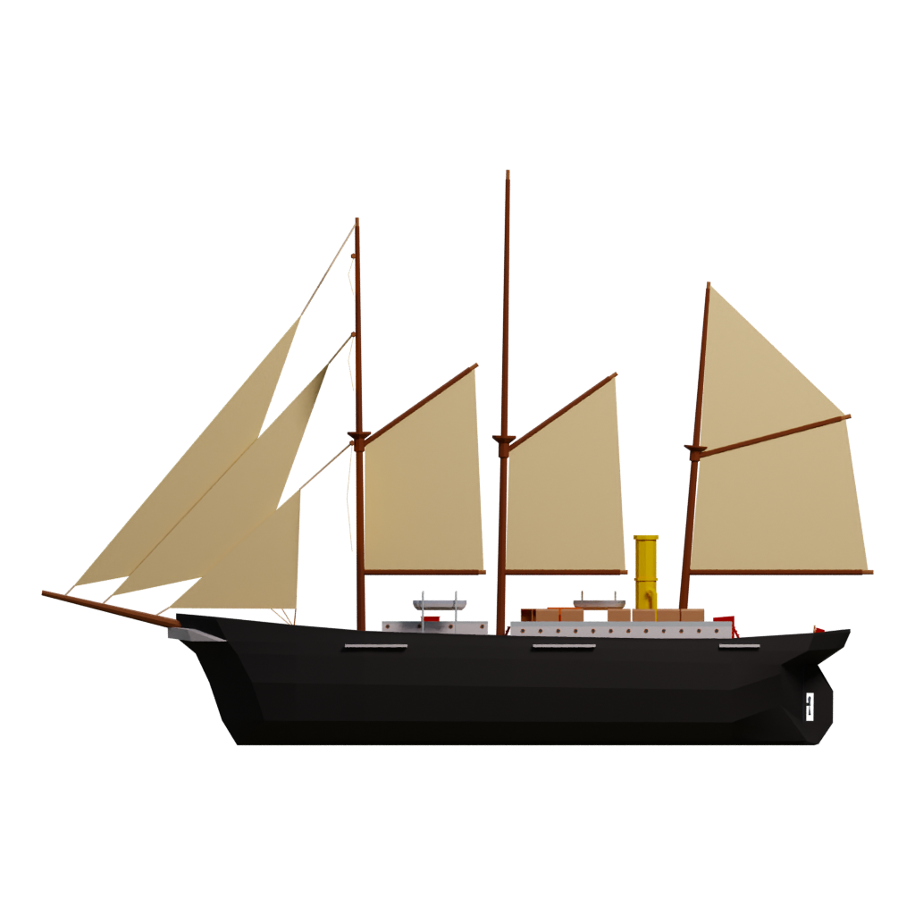 Left view of the Sowering Of The Seas 3D model