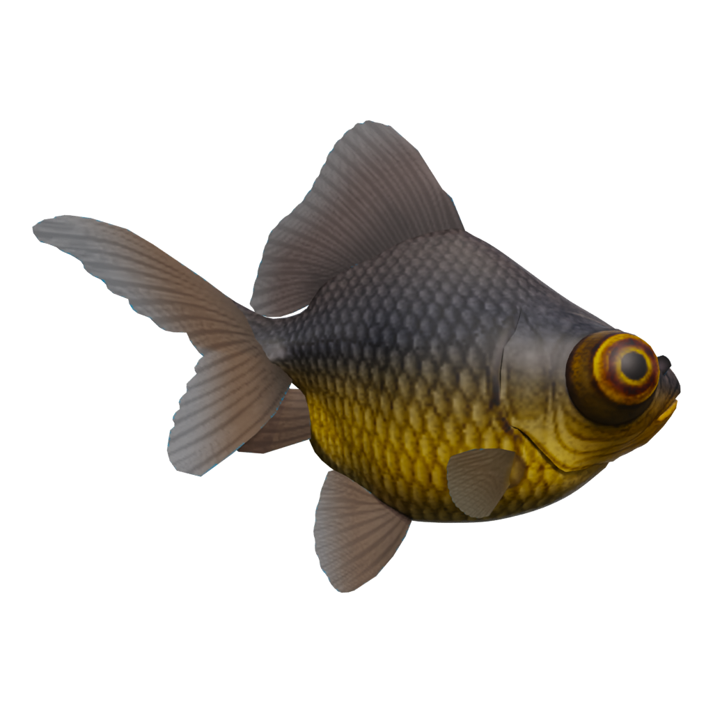 Back view of the Gold Fish 3D model